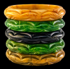 vintage scallop edge bakelite bangles